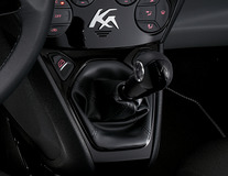 Gear Lever Knob Piano Black with black leather insert
