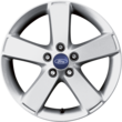 Alloy Wheel 17" 5-spoke design, Silver Machined front