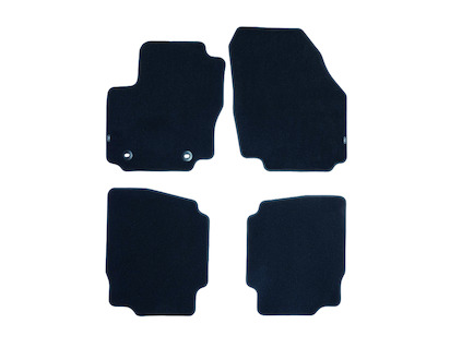 Tapis de sol velours premium Avant et arrière, noir