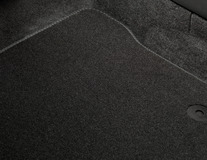 Velour Floor Mats front, black with double stitching
