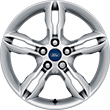 Alloy Wheel 17" 5 x 2-spoke design, luster nickle