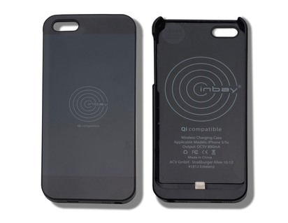 ACV* Funda de carga Qi para iPhone® 5/5S, en color negro.