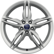 Alloy Wheel 19" 5 x 2-spoke design, silver machined