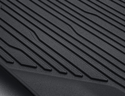 Tapis de sol caoutchouc Arrière, noir, style plateau avec bords relevés