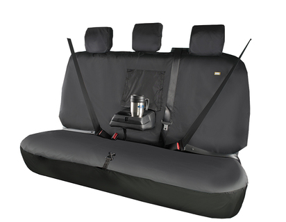 HDD* Seat Cover for rear seats, allows use of  centre rear armrest & access to underseat storage, 3 x rear headrest, black