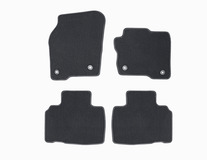Velour Floor Mats front and rear, black with silver double stitching