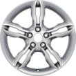Alloy Wheel 17" 5 x 2-spoke design, Luster Nickle
