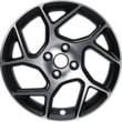 Alloy Wheel 17" 5 x 2-spoke Y design, Black Matt Machined