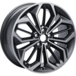 Alloy Wheel 18" 5 x 2-spoke design, Matt Black Machined