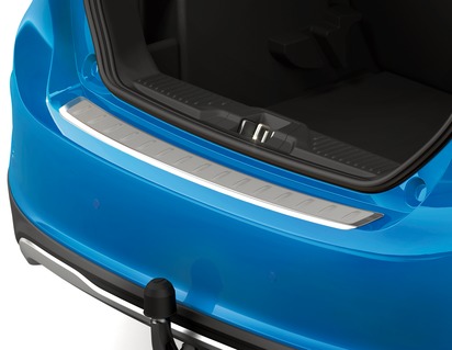 Rear Bumper Load Protection cover, contoured, polished and brushed stainless steel
