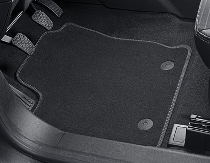 Tapis de sol velours premium avant, gris métal avec doubles surpiqûres  grises - Ford Accessoires en ligne