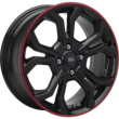 Alloy Wheel 17" 5 x 2-spoke Y design, Black with red accent ring