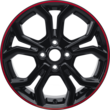 Leichtmetallrad 17" 5 x 2-Speichen-Design, „Y“-Form, schwarz lackiert mit rotem Akzentring