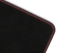 Tapis de sol en velours arrière, noir avec double surpiqûre rouge