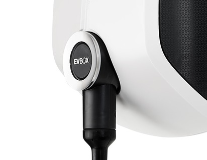 EVBox* Elvi Wallbox con cable fijo y contador de kWh, color blanco polar