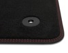 Tappetini Premium in velluto anteriore, nero con cuciture rosse