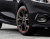 Alloy Wheel 17" 5 x 2-spoke Y design, black painted with red accent ring