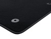 Premium Velour Floor Mats front, black with grey stitching