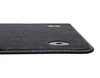 Premium Velours Floor Mats front, black with grey stitching