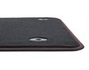 Premium Velour Floor Mats front, black with red stitching