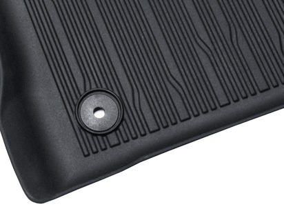 Rubber Floor Mats tray style with raised edges, front, black