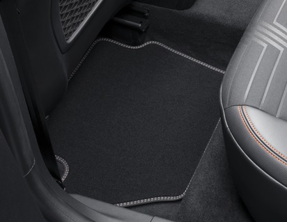 Velour Floor Mats rear, with Metal Grey stitching