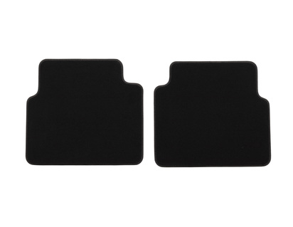 Premium Velours Floor Mats front and rear, black with double grey stitching