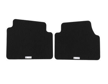 Premium Velour Floor Mats front and rear, black with double red stitching