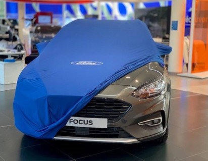 Premium Schutzabdeckung blau, mit weißem Ford-Emblem