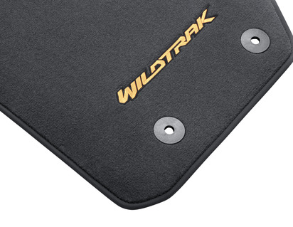 Tapis de sol velours premium avant, noir avec logo Wildtrak