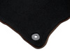 Premium Velours-Fußmatten vorne und hinten, schwarz mit roter Doppelnaht