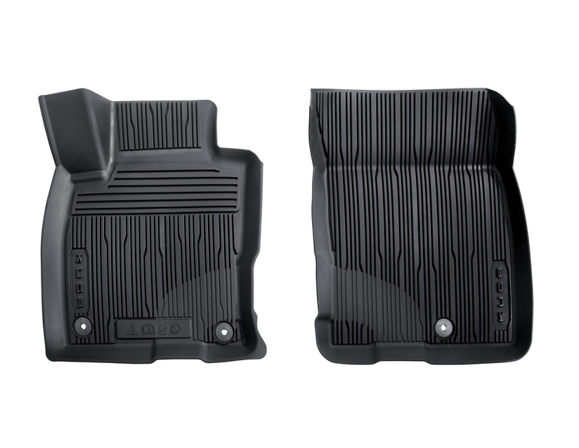 Tapis De Sol Caoutchouc Avant Pour Ford Transit/Tourneo Custom 2016+ (Noir Avec Logo)