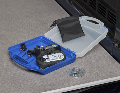 Cargo Securing Pack in una scatola blu e bianca semitrasparente