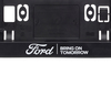 Soporte para placa de matrícula Ford en color negro, con logo Ford en color blanco e inscripción "BRING ON TOMORROW".