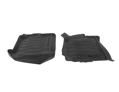 Rubber Floor Mats front and rear, black, tray style with raised edges