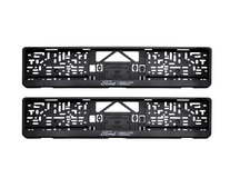 Ford License Plate Holder black, with white Ford logo and "BEREIT FÜR MORGEN'' lettering