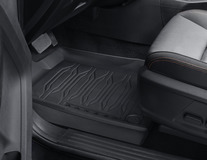 Tapetes de borracha moldados rigidos com extremidades elevadas, para o compartimento dianteiro, em preto
