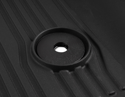 Rubber Floor Mats tray style with raised edges, front, black
