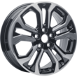 Alloy Wheel 17" 5 x 2-spoke design, black machined