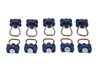 Argollas de sujeción de carga en color azul.