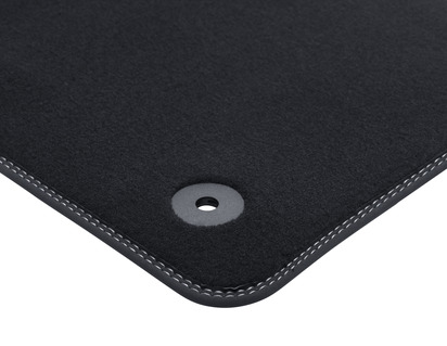 Welurowe dywaniki podłogowe Premium przód, czarne