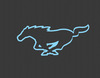 Husă de protecție premium  De culoare neagră, cu căptușeală albastră, logo albastru Mustang și litere Mustang albastre