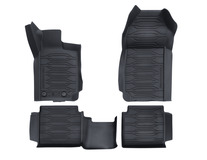 Tapetes de borracha moldados Rígidos com extremidades elevadas, para os compartimentos dianteiro e traseiro, em preto