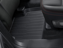 Rubber Floor Mats in tray style with raised edges, rear, black