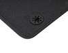 Velour Floor Mats front, black with silver double stitching