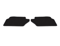 Alfombrillas de terciopelo traseras, en color negro con costuras en color gris metalizado.