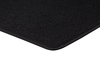 Alfombrillas de terciopelo traseras, en color negro con costuras en color gris metalizado.