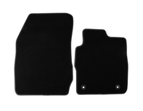 Velour Floor Mats front, black with metal grey stitching