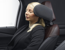 ACV* Sleeping Headrest black PVC leather with silver piping