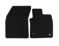 Velour Floor Mats front, black with grey stitching